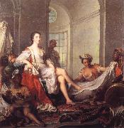 Jjean-Marc nattier Mademoiselle de Clermont at her Bath,Attended by Slaves oil painting reproduction